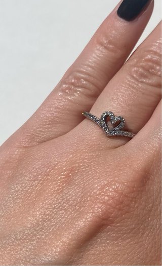 Anillo Corazón Brillante Plateado T.52 T.54 T.56
