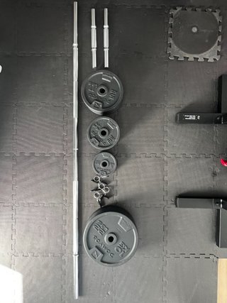 Pack Gimnasio Casa: Barra y Discos Pesas