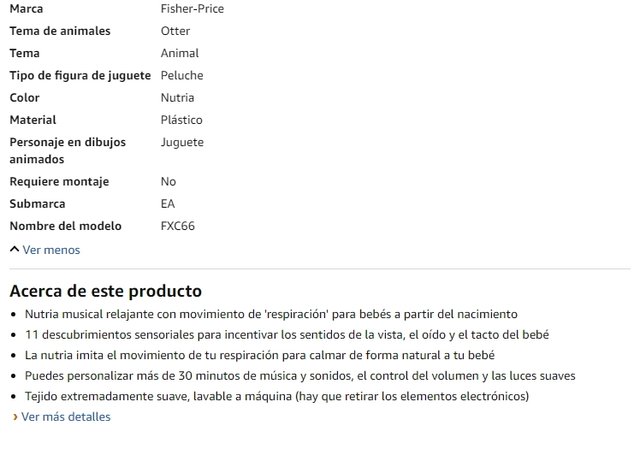 Fisher-Price Nutria Hora de Dormir - Peluche Musicale