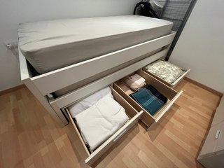 Cama nido doble color blanca con tres cajones