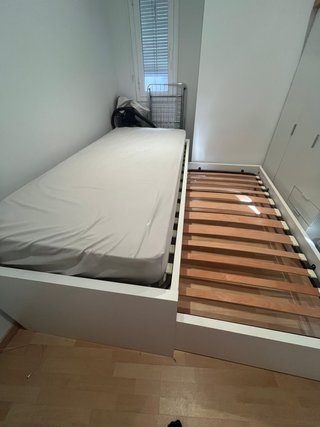 Cama nido doble color blanca con tres cajones