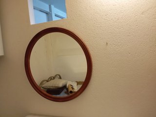 Specchio Rotondo Vintage con Cornice in Legno