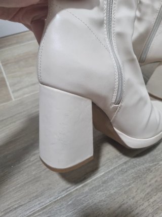 Botines beige tacón plataforma