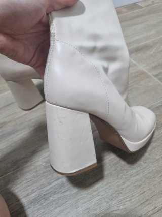 Botines beige tacón plataforma
