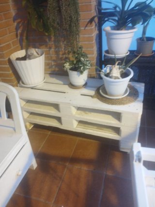Mesa de Palets Blanca y Marrón no enviar venir a c
