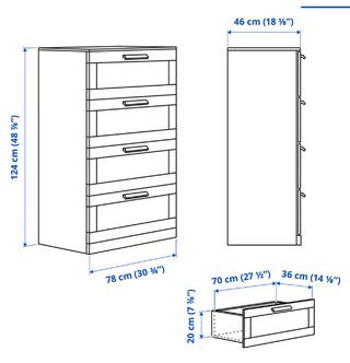Cómoda IKEA 4 cajones moderna