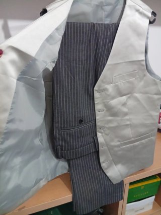 Traje de ceremonia hombre negro y gris