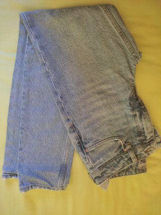 Vaqueros Zara Mom Fit Rotos Mujer Azul Claro