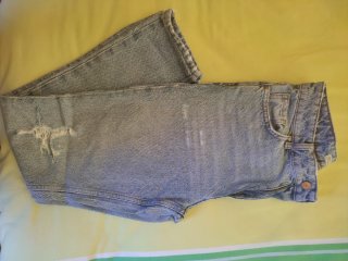 Vaqueros Zara Mom Fit Rotos Mujer Azul Claro