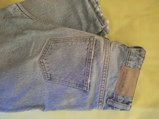 Vaqueros Zara Mom Fit Rotos Mujer Azul Claro