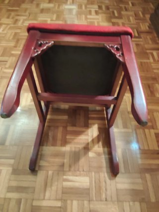 Silla China Madera Tallada Dragón Roja