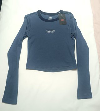 Camiseta Levi's Ringer Blue Cropped – Talla SX