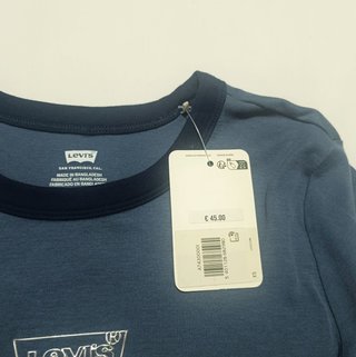 Camiseta Levi's Ringer Blue Cropped – Talla SX