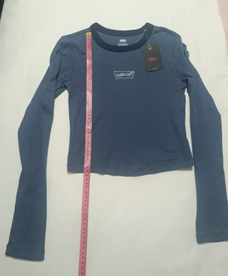 Camiseta Levi's Ringer Blue Cropped – Talla SX