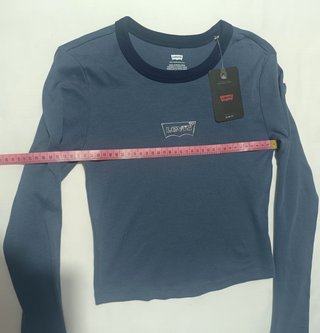 Camiseta Levi's Ringer Blue Cropped – Talla SX