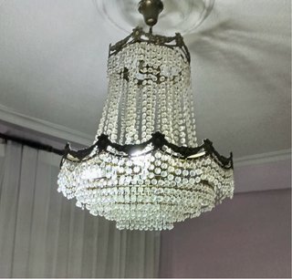 Lámpara de techo de cristal y metal