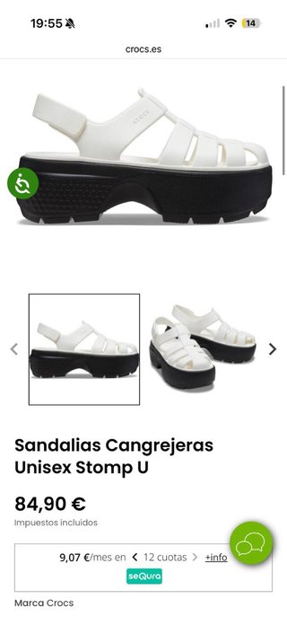 Crocs cangrejeras blancas mujer