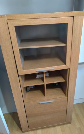 Armario madera y cristal 165x80x35