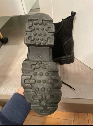 Botines tela y piel negros