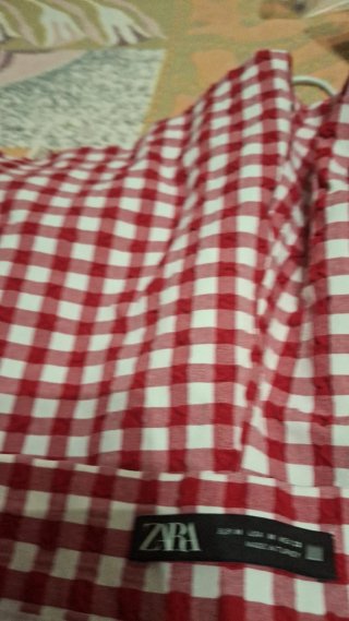 Falda  short corta verano Zara cuadros rojos
