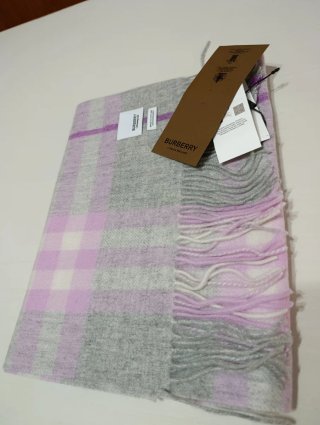 Bufanda Burberry Cuadros Rosa Gris