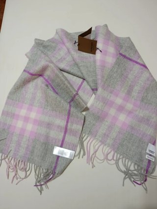Bufanda Burberry Cuadros Rosa Gris