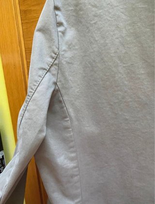 Blazer Zara Algodon Hombre Gris Sin Forro