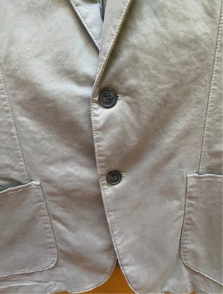 Blazer Zara Algodon Hombre Gris Sin Forro