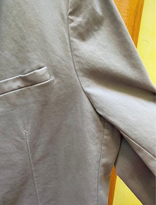Blazer Zara Algodon Hombre Gris Sin Forro