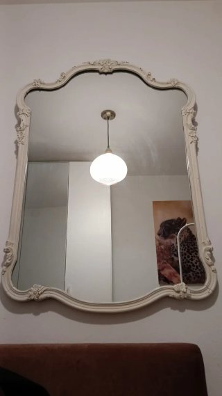 Espejo antiguo blanco decorativo