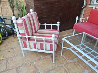 Conjunto Terraza Forja Mesa Cristal