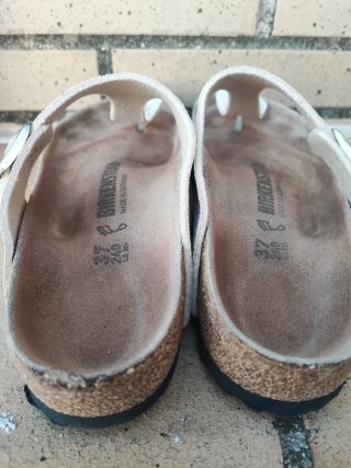 Chanclas Birkenstock Talla 37/38 Beige/Oro