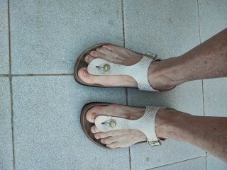 Chanclas Birkenstock Talla 37/38 Beige/Oro