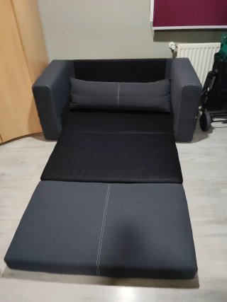 Sofá Cama Gris 145x70x60 Desperfecto Gato