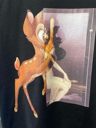 Camiseta Givenchy Bambi Negra Multicolor
