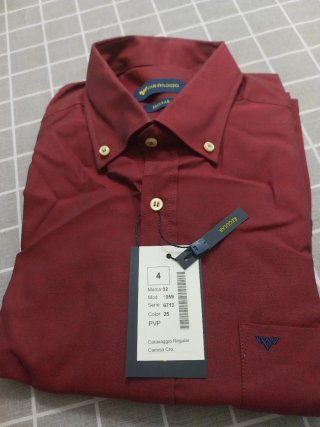 Camisa Caravaggio Manga Larga Roja Talla L