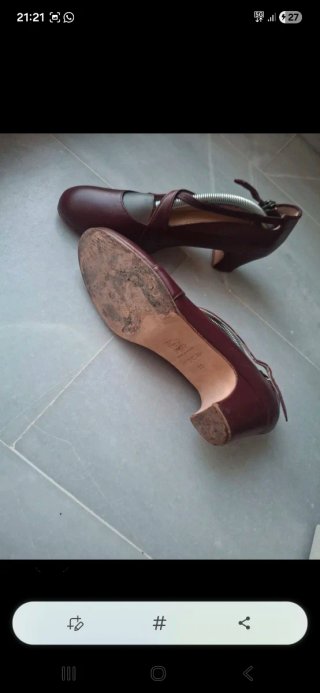 Zapatos de baile Begoña Cervera piel burdeos 39