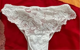 Slip donna pizzo taglia S (pesca nero, bianco)