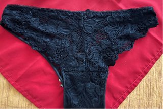 Slip donna pizzo taglia S (pesca nero, bianco)