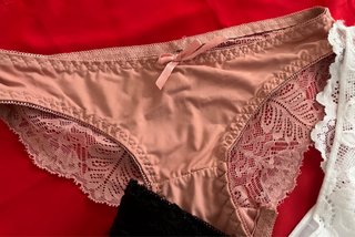Slip donna pizzo taglia S (pesca nero, bianco)