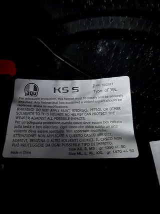 Casco Moto AGV K5 Talla MS