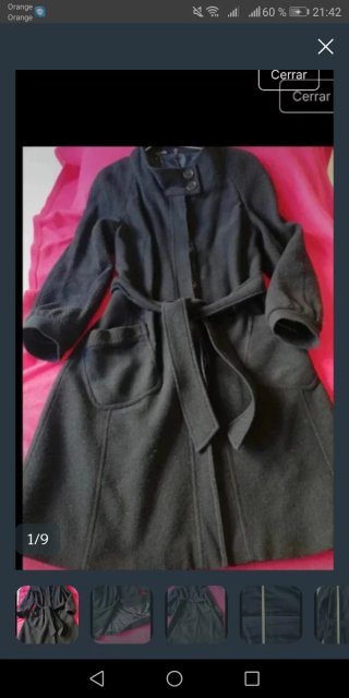 Abrigo Naf Naf negro mujer