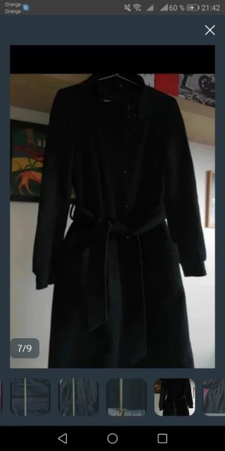 Abrigo Naf Naf negro mujer
