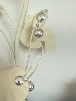 Orecchini in argento con sfere da 3 cm