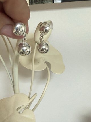 Orecchini in argento con sfere da 3 cm