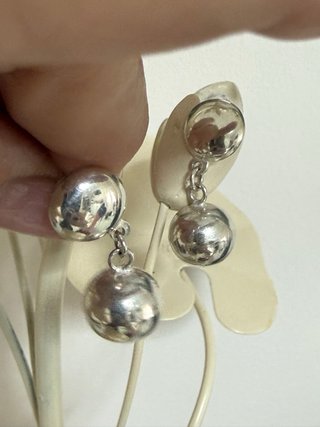 Orecchini in argento con sfere da 3 cm
