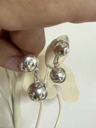 Orecchini in argento con sfere da 3 cm