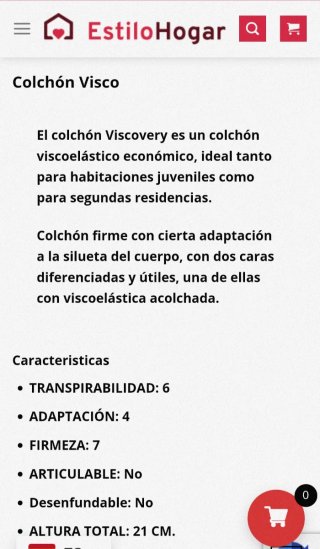 Colchón viscoelástico
