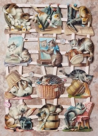 Fogli di cromos EF 7388. Gatti