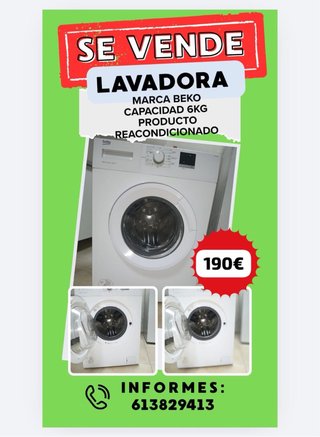 Lavadora Beko 6kg Reacondicionada